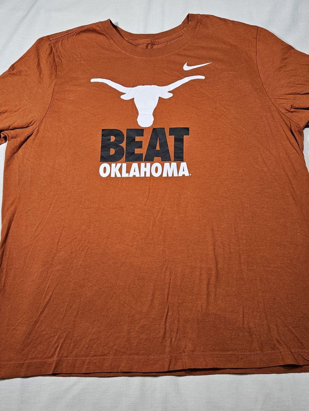 Texas Longhorns Beat Oklahoma Nike Orange Cotton T-Shirt Men's XL NCAA Football
